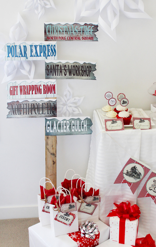 Polar Express Sign Post Free Printable from Sassaby Parties