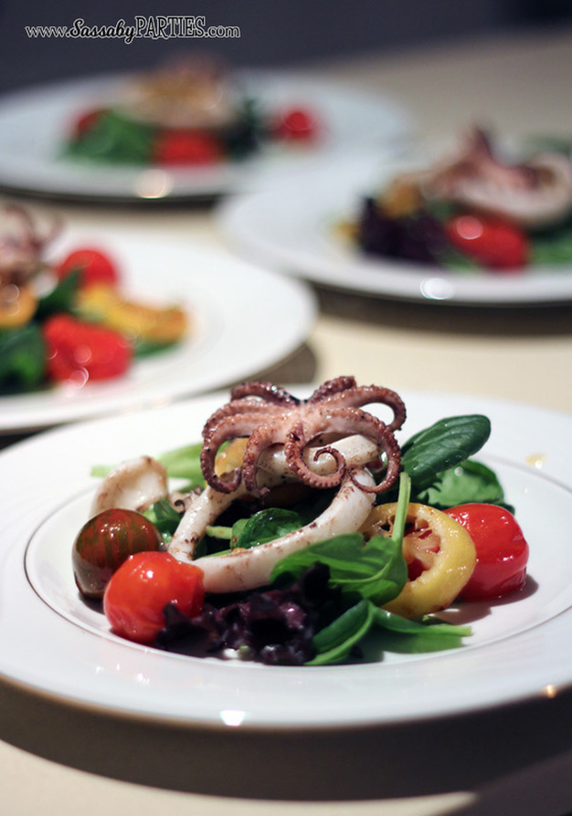 Grilled Baby Octopus & Calamari Salad by Sassaby Parties