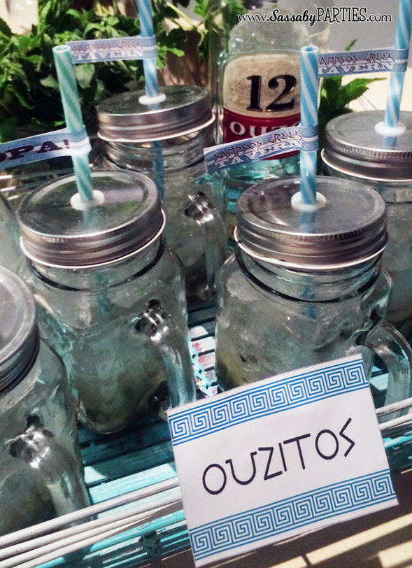 Ouzitos for a Greek Dinner Party by Sassaby Parties