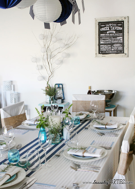 Typical paper tablecloth in Greek taverna restaurant with print of