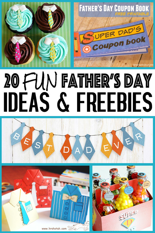 Spoil Dad with this fun collection of ideas and freebies for Father's Day from SassabyParties.com