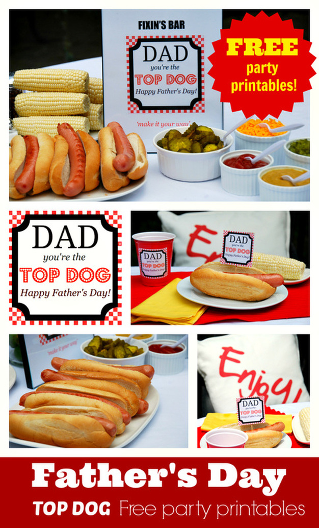 Father's Day Top Dog Free Printables from the Party BluPrints Blog