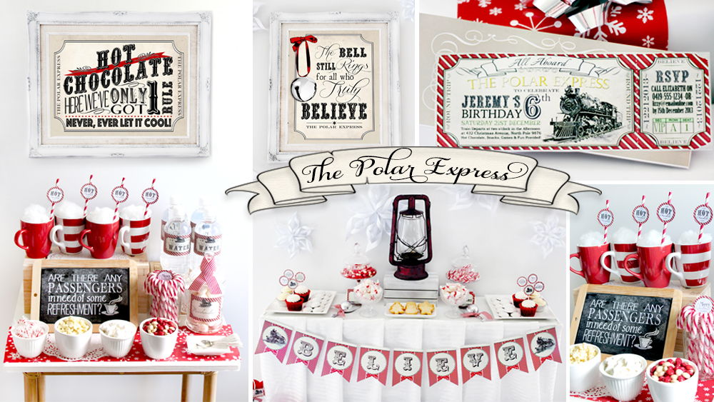Polar Express Christmas Editable And Printable Party Invitations And 