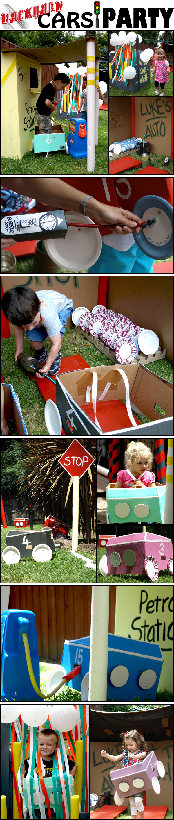 Cars Backyard Car Town Birthday Party featured on Sassaby Parties