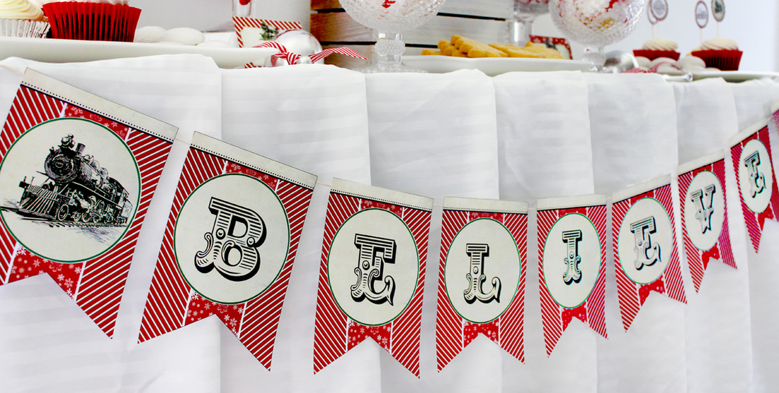 Polar Express Printable Party Banner by SassabyParties.com