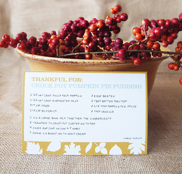 Free Printable Thanksgiving Recipe Cards from Design Editor Catherine Davis 