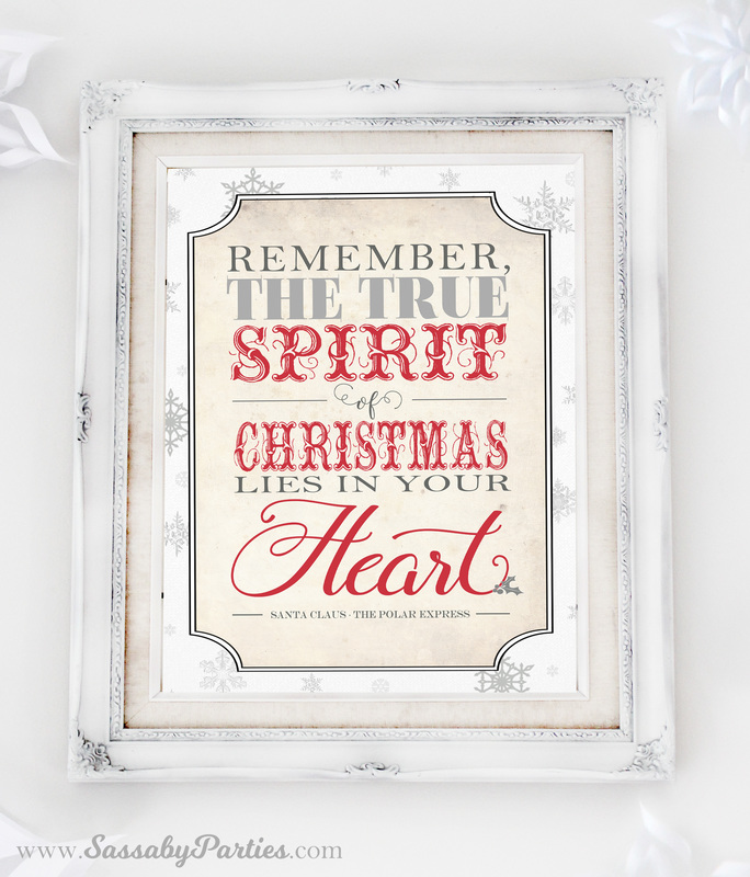 Polar Express Free Printable Spirit of Christmas Poster