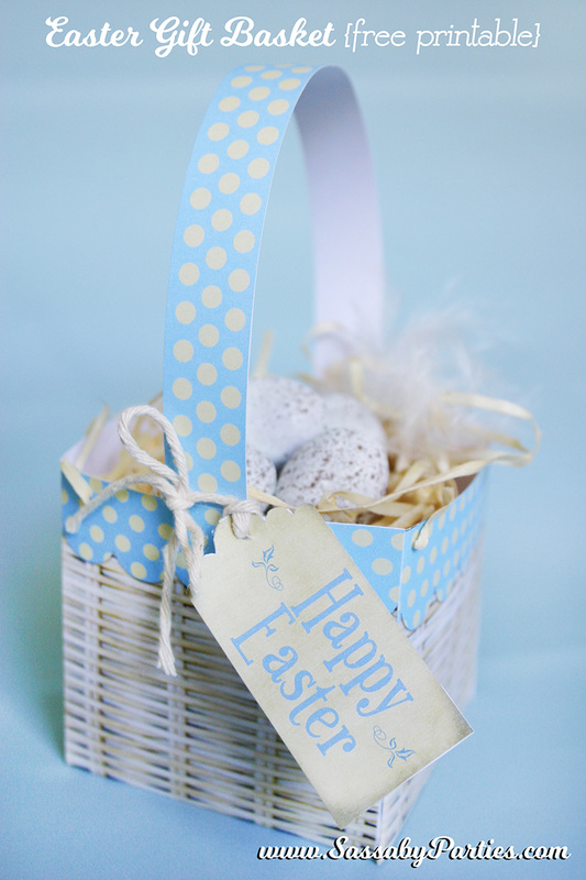 Easter Gift Basket Free Printable by Sassaby Parties