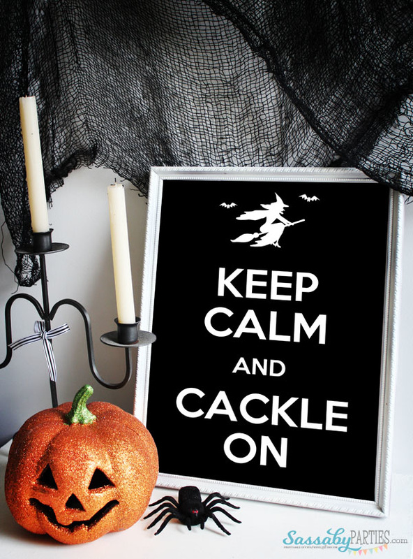 Keep Calm and Cackle On Free Printable Poster from SassabyParties.com