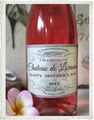 Mother's Day Champagne Label Free Printable from SassabyParties.com
