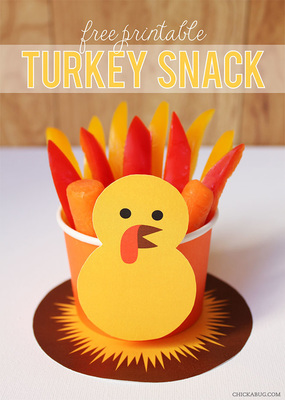 Thanksgivimg Turkey Snack Free Printable from Chickabug.com
