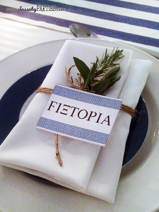 Greek Party place setting by Sassaby Parties