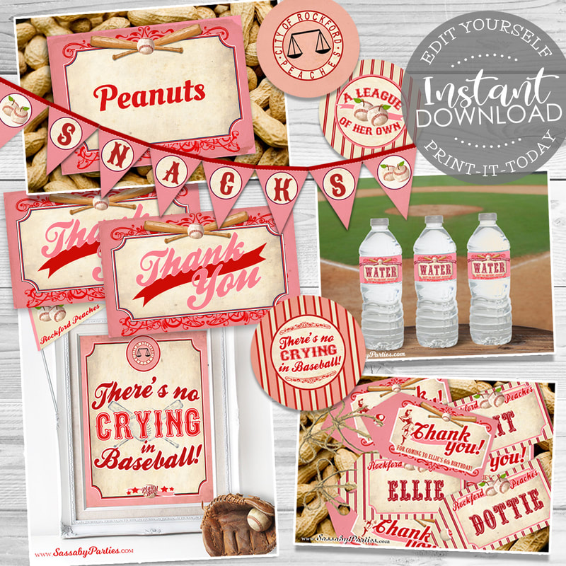 A League of Her Own Baseball Party Pack